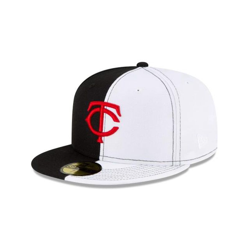 MLB Minnesota Twins Split Crown 59Fifty Fitted (DUR1413) - Black New Era Caps